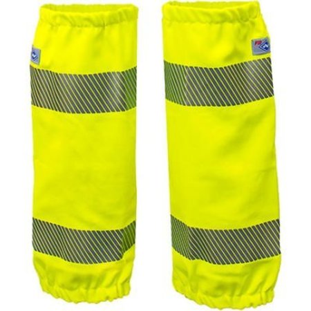 NATIONAL SAFETY APPAREL VIZABLE Flame Resistant Hi-Vis Leg Gaiters, Class E , OSFM, Fluorescent Yellow,  L05TVCE